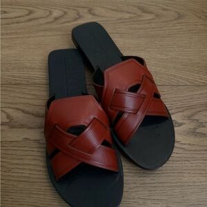 ANTONIO MELANI Red and Black Sandals
